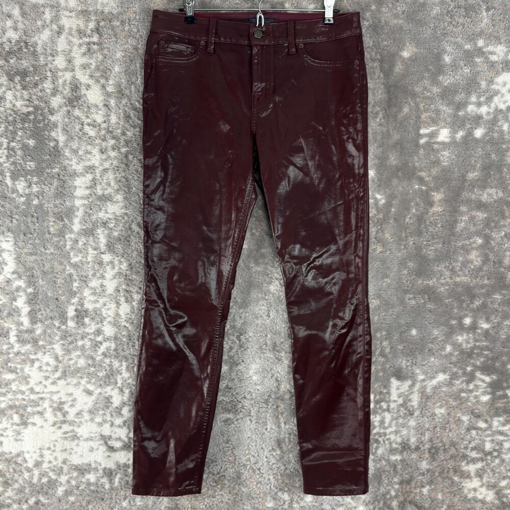 Level 99 Size 30/10 Stretch Casual Minimalist Jeans Maroon Button Zip‎